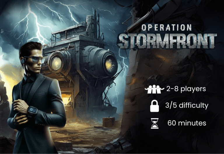 Operation Stormfront: A rogue weather machine-themed escape room game from Escape Rooms Unlocked in North Port, Florida