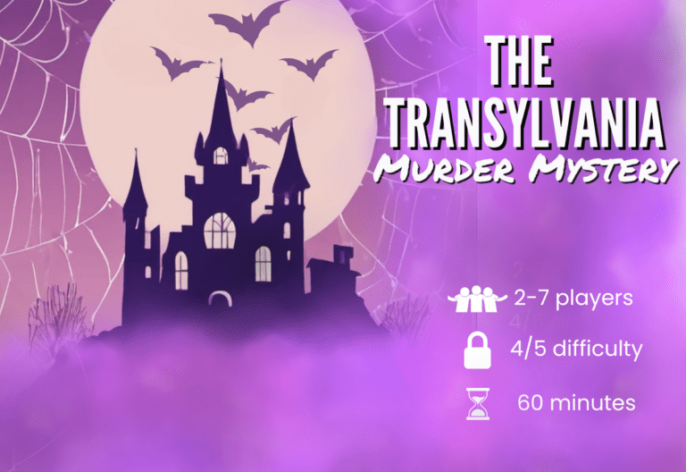 The Transylvania Murder Mystery: Family friendly fun escape room for Halloween at Escape Rooms Unlocked in Sarasota Florida